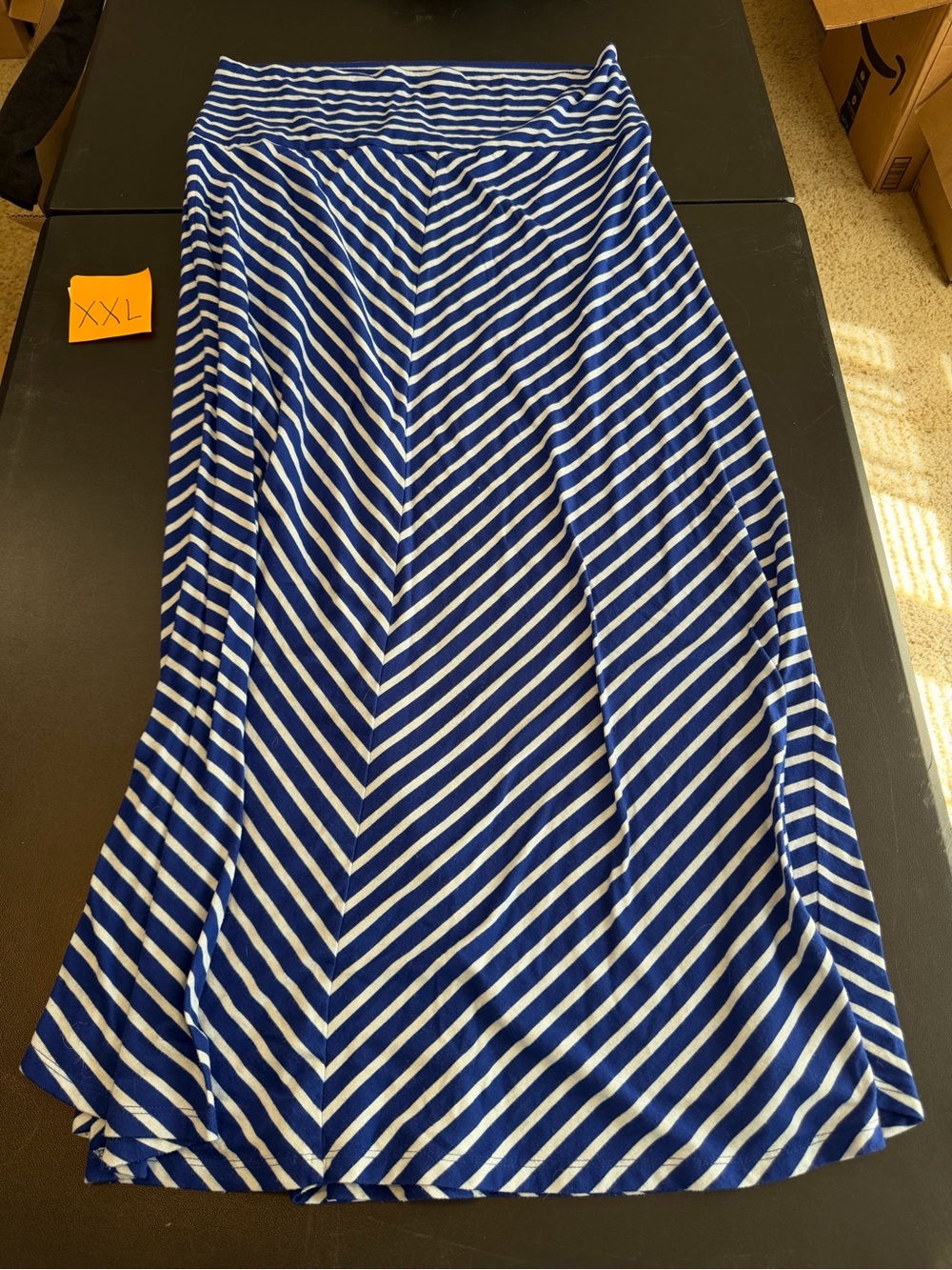 Mossimo Supply Co. Blue and White Chevron Maxi Skirt